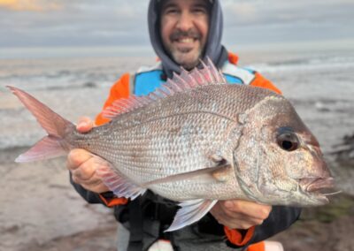 My regular with his largests snapper by a long way. This fish was caught only half an hour before the end of the outing